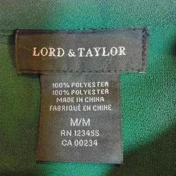 Lord & Taylor Emerald Green Blouse Keyhole - Picture 12 of 15